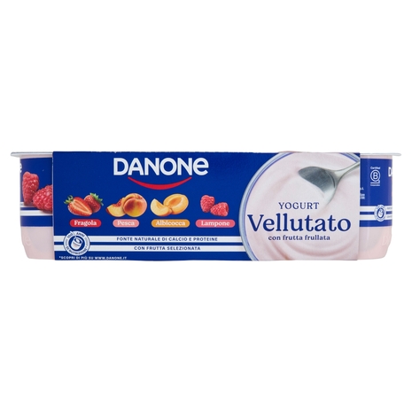 DANONE Yogurt Vellutato con Frutta Frullata, Fonte Naturale di Calcio e Proteine, 8x115g